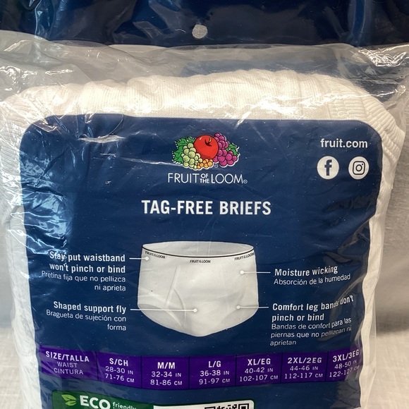 FRUIT OF THE LOOM MENS’ TAG-FREE BRIEFS 9 PACK 100% COTTON SIZE: LARGE - Picture 4 of 9